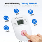 LCD monitor tracks reps, time, and calories